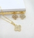 Conjunto de Trevo com Zircônias Banhado a Ouro - comprar online