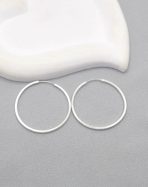 Brinco Argola Fio Quadrado 30mm Em Prata 925 - comprar online