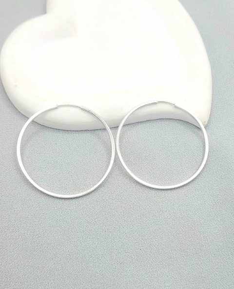 Brinco Argola Fio Quadrado 35mm Em Prata 925 - comprar online