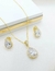 Conjunto Gota Zircônias Banhado a Ouro
