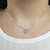 Cadena de plata 925 con colgante de calcedonia celeste natural
