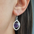 Aros colgantes amatistas naturales y plata 925
