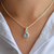 Dije y cadena de topacio celeste natural con plata 925 