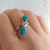 Anillo de plata 925 y turquesas naturales