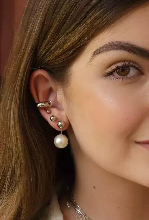 Brinco Pérola - Ródio Branco - comprar online