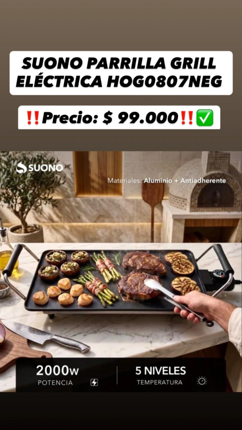 Parrilla Grill Eléctrica SUONO