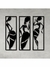 Kit Quadro Decorativo Vazado Conjunto Mulheres Africanas Escultura de Parede MDF Preto