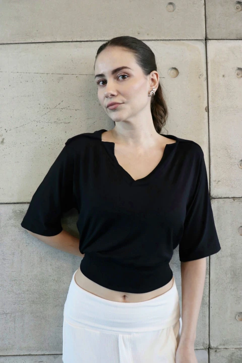 Blusa Polo Manga Média