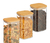 Frasco cuadrado con tapa bamboo - comprar online