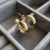 Brinco Meia Argola Lisa Folheado a Ouro 18k