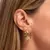 Brinco Oval 18mm Trabalhado Folheado a Ouro