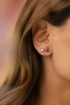 Brinco Trillion de Cristal Dark Citrino - Banho de Ouro 18k - comprar online