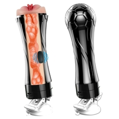 MASTURBADOR VAGINA EM FORMATO DE TAÇA COM VIBRAÇÃO E VENTOSA