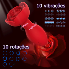 Plug Anal Rosa Giratória com Vibração com Controle Via Aplicativo na internet