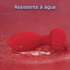 Plug Anal Rosa Giratória com Vibração com Controle Via Aplicativo