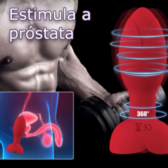 Plug Anal Rosa Giratória com Vibração com Controle Via Aplicativo - comprar online