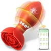 Plug Anal Rosa Giratória com Vibração com Controle Via Aplicativo