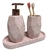 Kit Lavabo Cristal Rosé - 3 Peças - Cinza Nobre