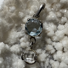 Dije de Topacio Azul y Cuarzo herkimer - comprar online