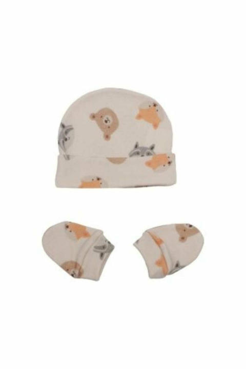 Conjunto Touca e Luva para Recém-nascido Ursinhos