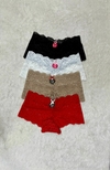 Culotte de encaje con moño - X 12 surtida de colores