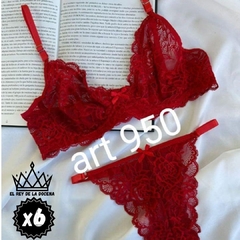 CONJUNTO DE ENCAJE CON ARO SIN RELLENO C/ LESS REGULABLE x6 - comprar online