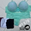 CONJUNTO TASA SOFT DE ENCAJE CON CULOTTE LESS x12