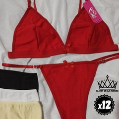 CONJUNTO BRALLET DE ALGODON BASICO C/ LESS REGULABLE x12