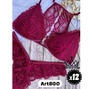 CONJUNTO TRIANGUL SOFT DE ENCAJE C/ LESS EN V x12