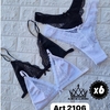 CONJUNTO BRALLET DE ALGODON Y PUNTILLA CON LESS EN V x6 - comprar online