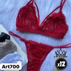 CONJUNTO BRALLET DE ENCAJE CON DOBLE TIRA X12