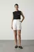Regata Algodão Preto com Off Gola Redonda - comprar online