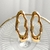 Brinco Oval Organico - Banhado Ouro 18K - Antialérgico