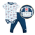 Conjunto Body Culote Bebê Menino Algodão Estampado Upi Uli