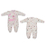 Macacão Infantil Malha Canelada Branco Rosa Urso Alto Relevo