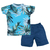 Conjunto Camisa Short Bebê Menino Algodão Estampado Upi Uli