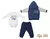 Conjunto De Bebê Body Com Culote E Casaco Azul Marinho Marcos