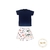 Conjunto Bebê Menino Camiseta Short Azul Marinho Cauã Safari
