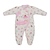 Macacão Infantil Malha Canelada Branco Rosa Urso Alto Relevo na internet