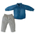 Conjunto Camisa Longa Jeans Calça Bege Bebê Menino Upi Uli
