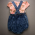 Conjunto Banho de Sol Com Body Jeans Bebê Menina Suedine - Upi Uli