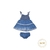 Vestido Alcinha Calcinha Infantil Menina Azul Jade Jeans
