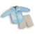 Conjunto Camisa Linho Azul Bermuda Bege Bebê Menino Upi Uli na internet