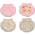 Kit 2 Tapa Fralda Bebê Menina Rosa Ursinho Floral Upi Uli