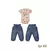 Conj. De Bebê Body C/ Culote Suedine/Jeans Sonia