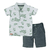 Conjunto Camiseta Polo Shorts Cinza Bebê Menino Upi Uli