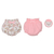 Kit Tapa Fralda 2 Peças Bebê Menina Rosa Lisa Laço Floral na internet