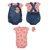 Conjunto Banho de Sol Com Body Jeans Bebê Menina Suedine - comprar online