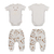 Conjunto Body Culote Sudiene Marfim Bebê Menino Ursinho Yago