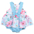 Banho de Sol Bebê Menina Jeans Estampado Floral Upi Uli